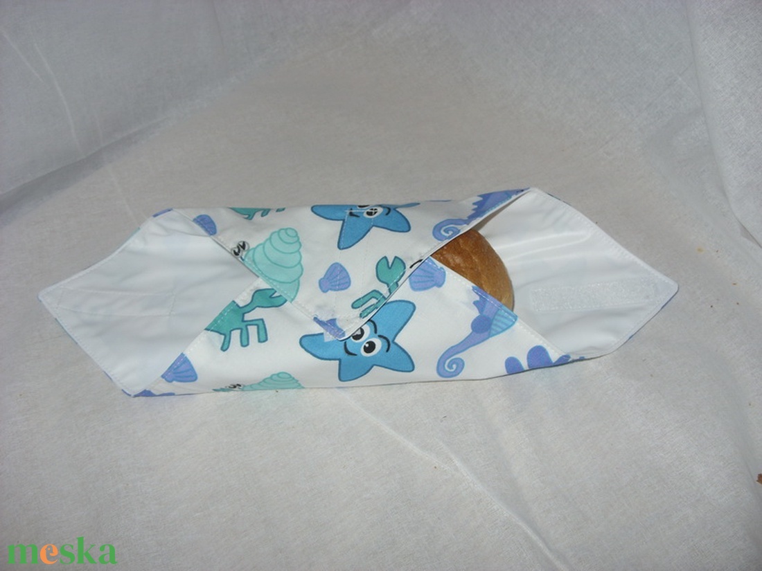 Design Uzsonna csomagoló, tépőzáras újraszalvéta - sandwich bag - uzsonnás textil szalvéta -  vízhatlan szalvéta  - táska & tok - uzsonna- & ebéd tartó - szendvics csomagoló - Meska.hu