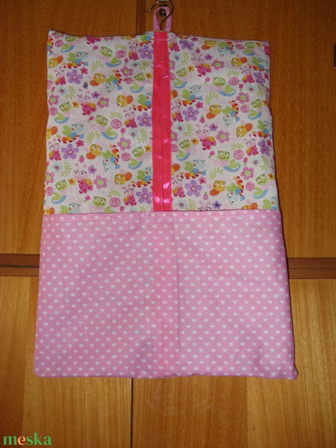 Csajos Szóló Ovis  ruhazsák - Tündéres -cicás - lepkés 100% pamut  55 x 40 cm - játék & sport - ovis felszerelés - ovis szett - Meska.hu