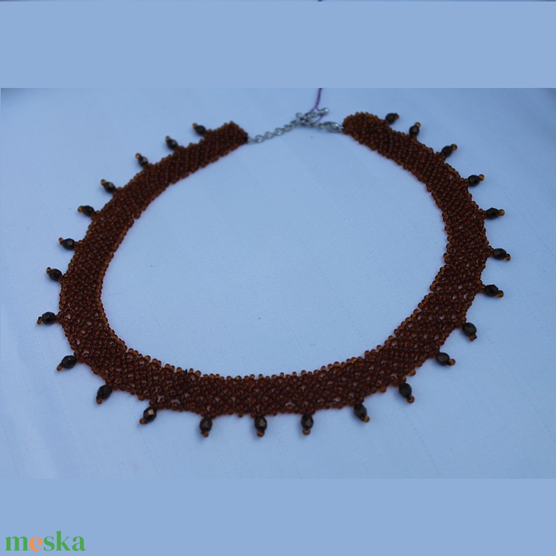 Ameli gyöngyszalag csiszolt gyönggyel - ékszer - nyaklánc - gyöngyös nyaklánc - Meska.hu