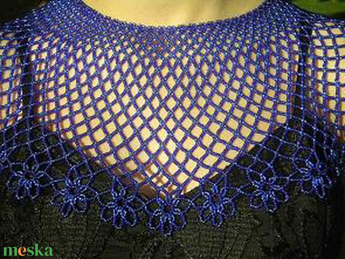 Nagyvirágos gyöngygallér - ékszer - nyaklánc - nyakpánt, gallér - Meska.hu Nagyvirágos gyöngygallér - ékszer - nyaklánc - nyakpánt, gallér - Meska.hu