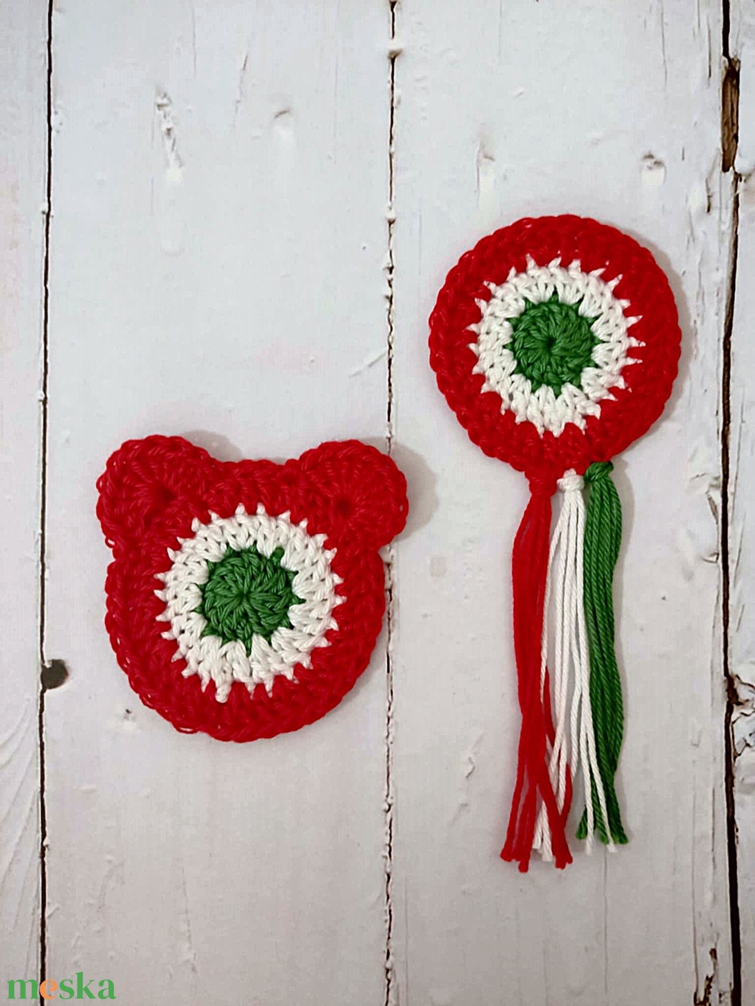 Horgolt kokárda - ékszer - kitűző és bross - kitűző - Meska.hu Horgolt kokárda - ékszer - kitűző és bross - kitűző - Meska.hu