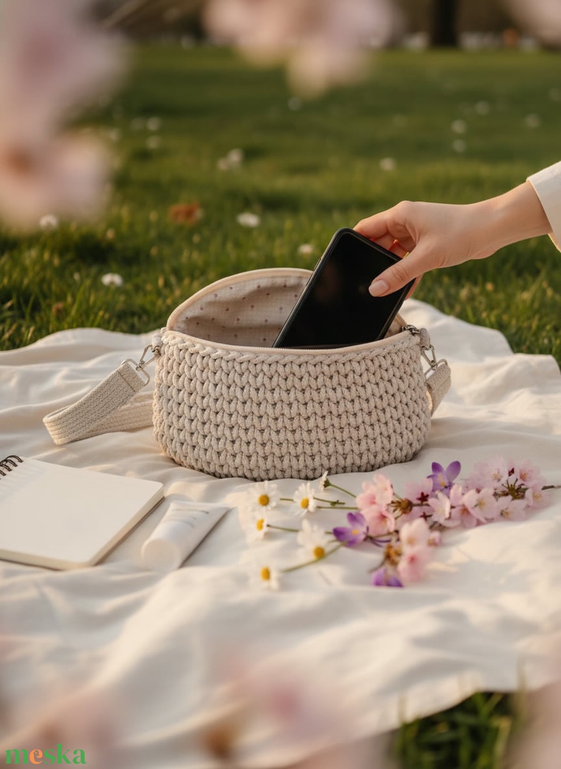 Horgolt crossbody - táska & tok - kézitáska & válltáska - vállon átvethető táska - Meska.hu