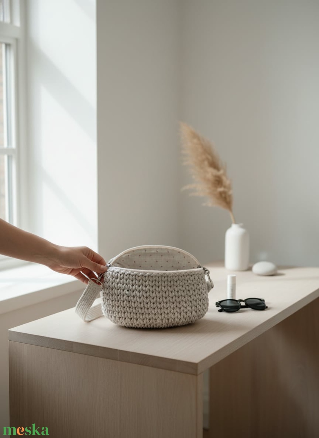 Horgolt crossbody - táska & tok - kézitáska & válltáska - vállon átvethető táska - Meska.hu