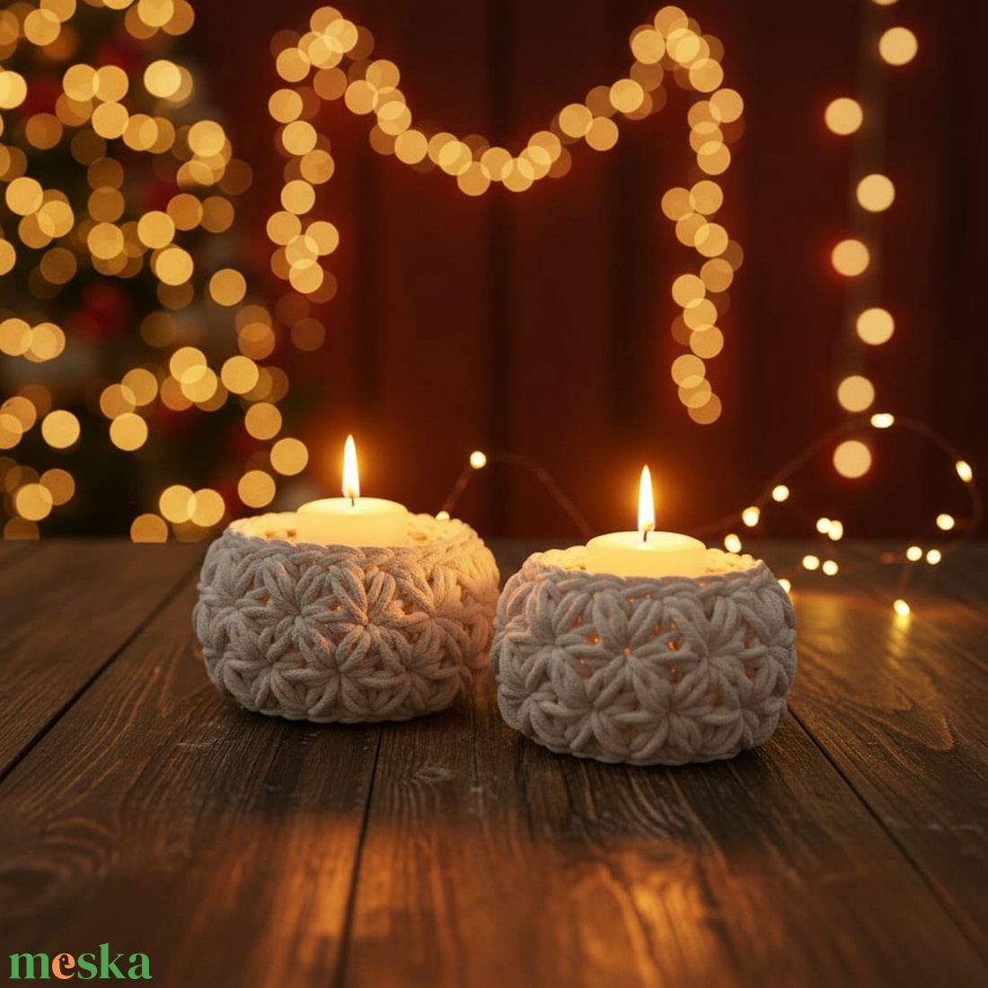 Horgolt gyertyatartó/kosár - otthon & életmód - tárolás & rendszerezés - tárolókosár - Meska.hu