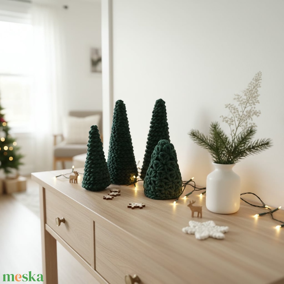 horgolt fenyő  - karácsony - karácsonyi lakásdekoráció - karácsonyi lakásdíszek - Meska.hu