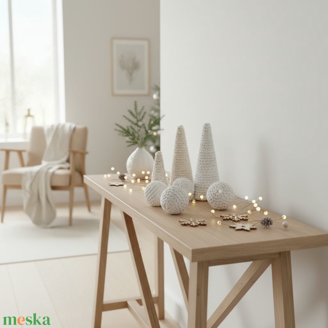 horgolt fenyőfa - karácsony - karácsonyi lakásdekoráció - karácsonyi lakásdíszek - Meska.hu