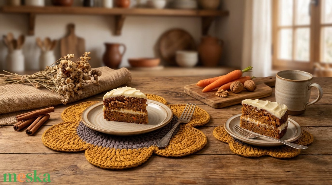 horgolt tányér-, poháralátét - otthon & életmód - konyhafelszerelés, tálalás - tálalás - tányér- és poháralátét - Meska.hu