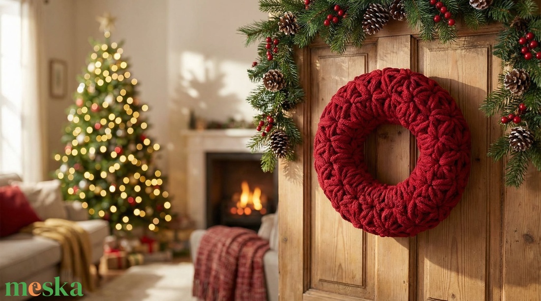 Horgolt koszorú - karácsony - adventi díszek - adventi koszorú - Meska.hu