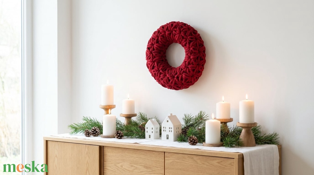 Horgolt koszorú - karácsony - adventi díszek - adventi koszorú - Meska.hu