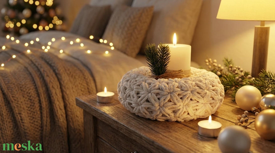 Horgolt koszorú - karácsony - adventi díszek - adventi koszorú - Meska.hu