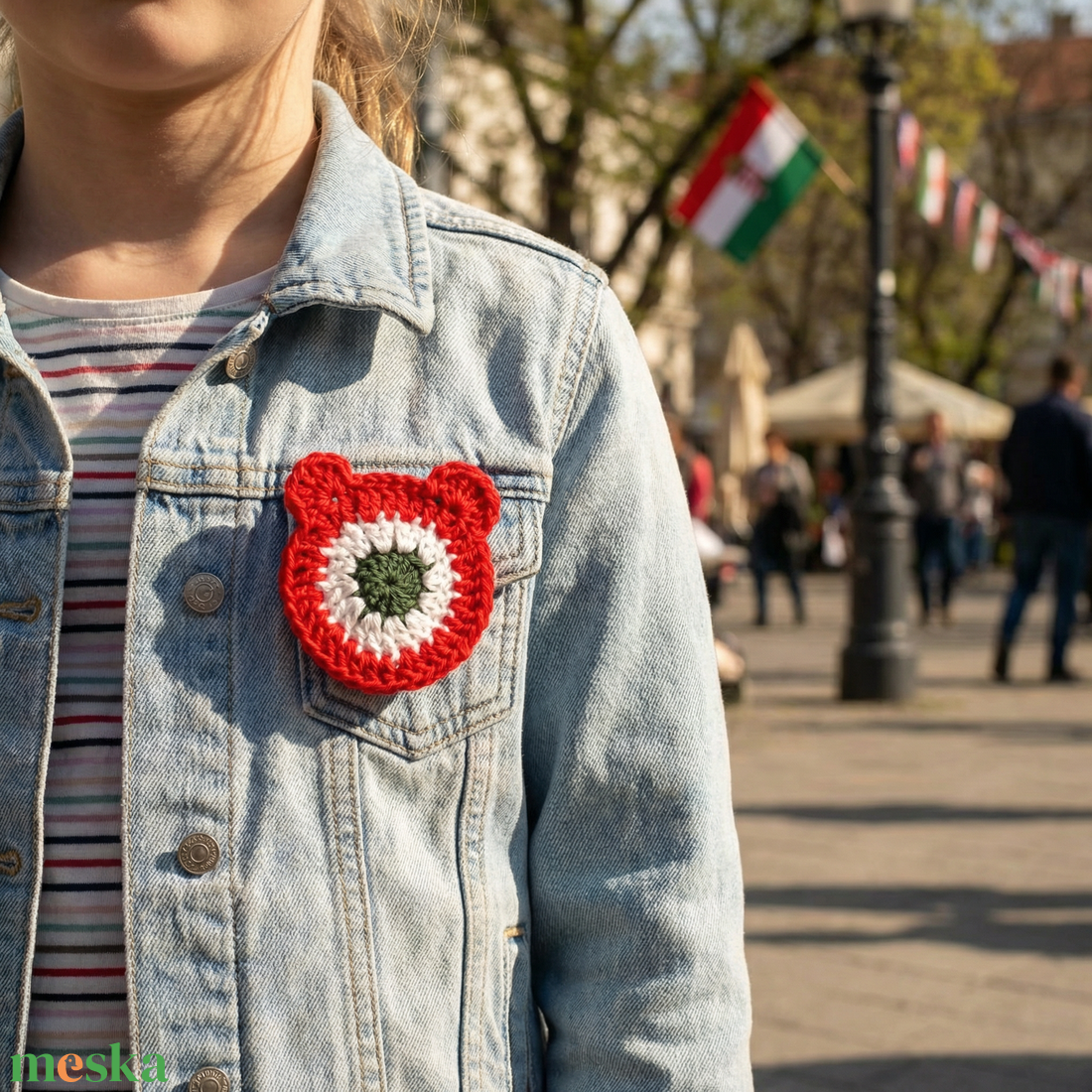 Horgolt kokárda - ékszer - kitűző és bross - Meska.hu