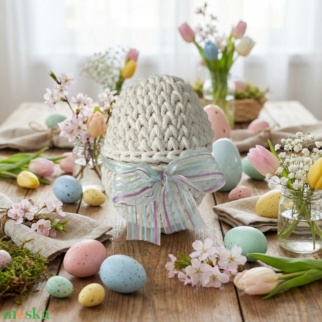 Horgolt tojás tároló - ünnepi díszek, dekorációk - húsvéti díszek és dekorációk - húsvéti asztaldíszek - Meska.hu