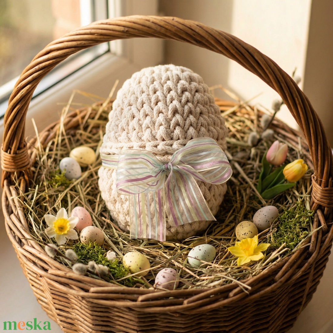 Horgolt tojás tároló - ünnepi díszek, dekorációk - húsvéti díszek és dekorációk - húsvéti asztaldíszek - Meska.hu