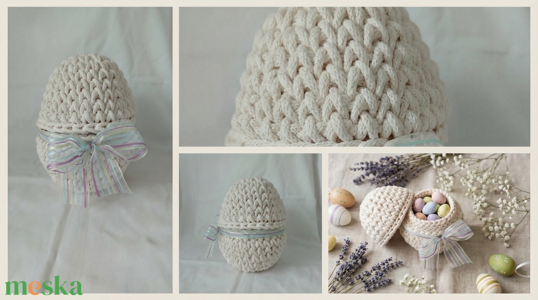 Horgolt tojás tároló - ünnepi díszek, dekorációk - húsvéti díszek és dekorációk - húsvéti asztaldíszek - Meska.hu
