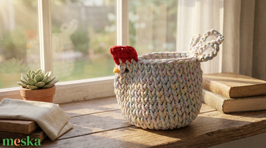 Horgolt tyúkocska - ünnepi díszek, dekorációk - húsvéti díszek és dekorációk - húsvéti asztaldíszek - Meska.hu