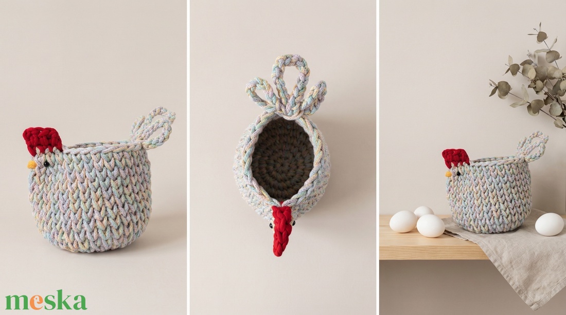 Horgolt tyúkocska - ünnepi díszek, dekorációk - húsvéti díszek és dekorációk - húsvéti asztaldíszek - Meska.hu
