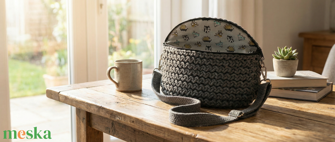Horgolt crossbody - táska & tok - kézitáska & válltáska - vállon átvethető táska - Meska.hu