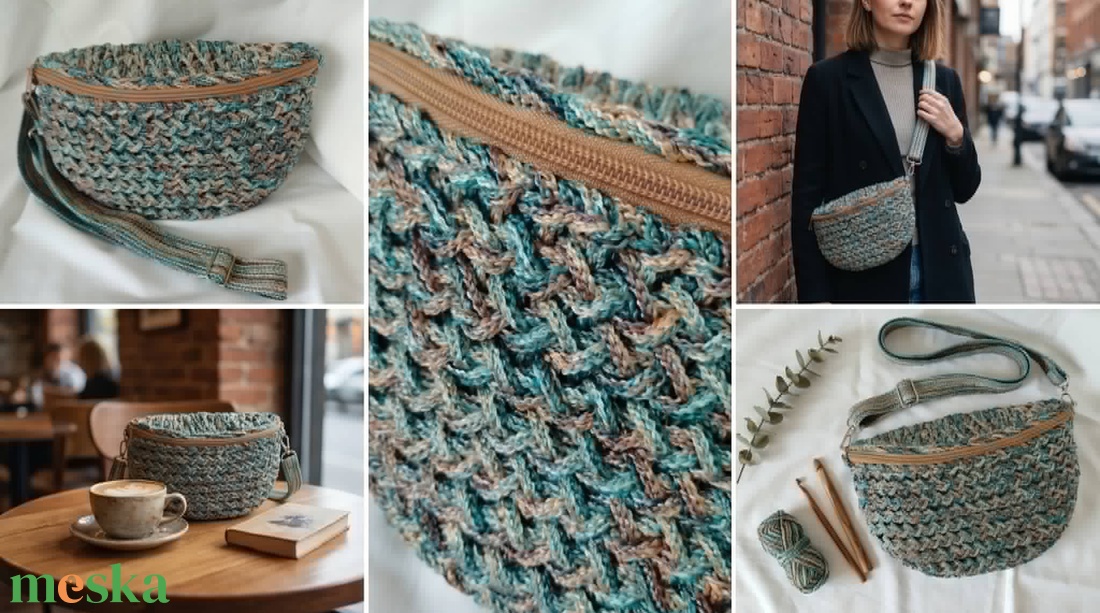 Horgolt crossbody - táska & tok - kézitáska & válltáska - vállon átvethető táska - Meska.hu