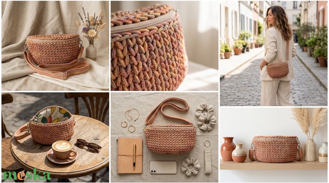 Horgolt crossbody - táska & tok - kézitáska & válltáska - vállon átvethető táska - Meska.hu