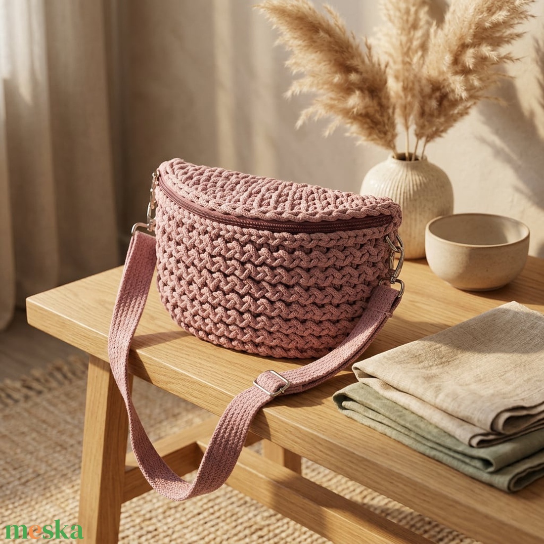 Horgolt crossbody - táska & tok - kézitáska & válltáska - vállon átvethető táska - Meska.hu