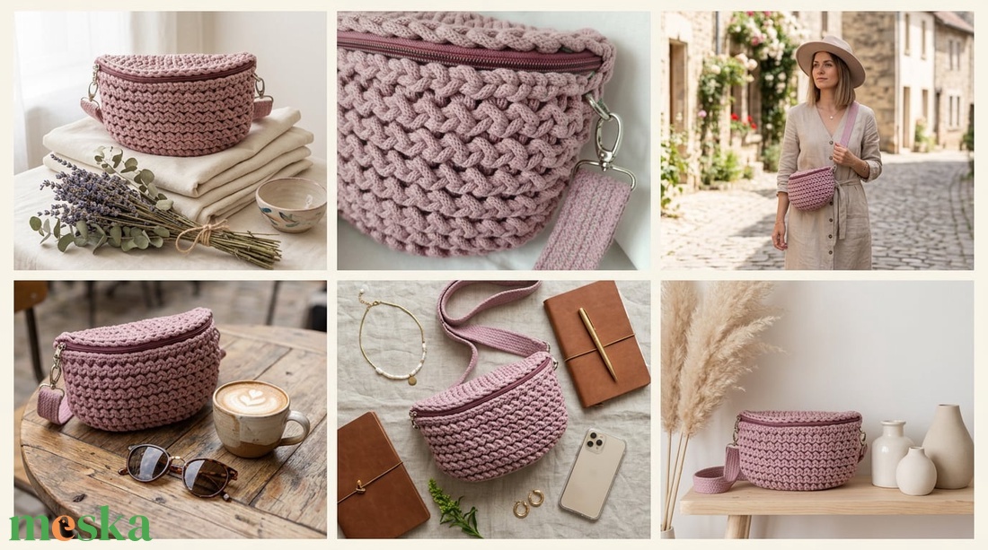 Horgolt crossbody - táska & tok - kézitáska & válltáska - vállon átvethető táska - Meska.hu