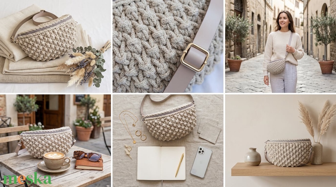 Horgolt crossbody - táska & tok - kézitáska & válltáska - vállon átvethető táska - Meska.hu