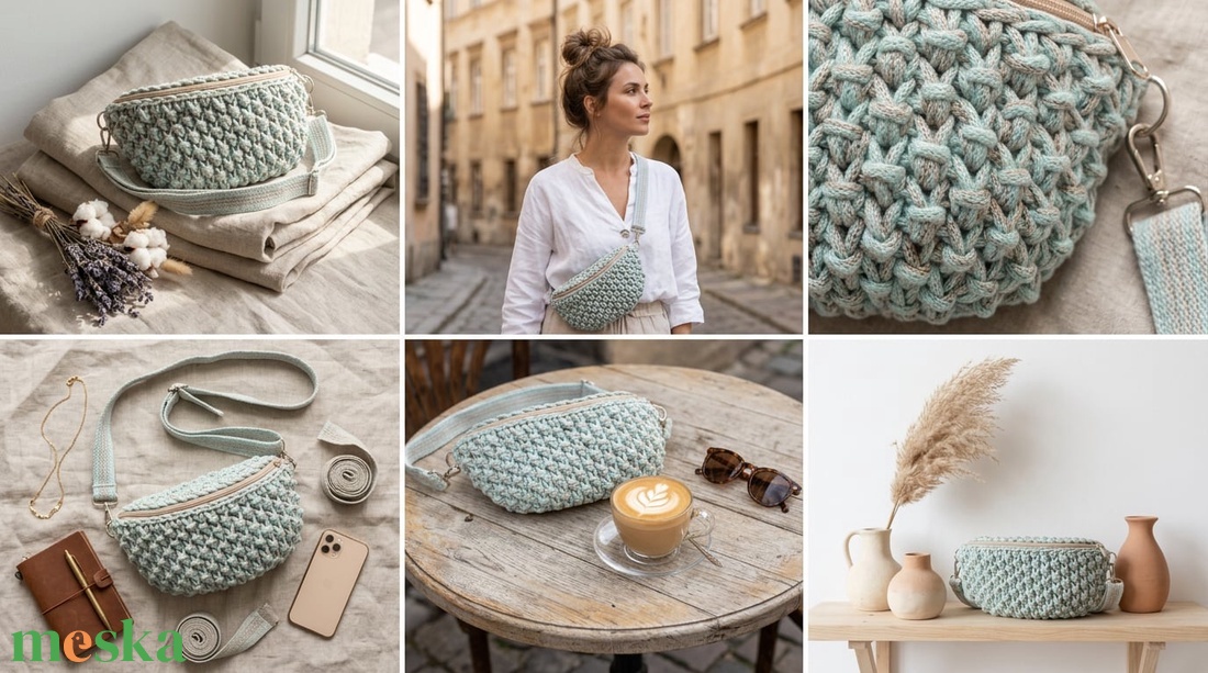 Horgolt crossbody - táska & tok - kézitáska & válltáska - vállon átvethető táska - Meska.hu