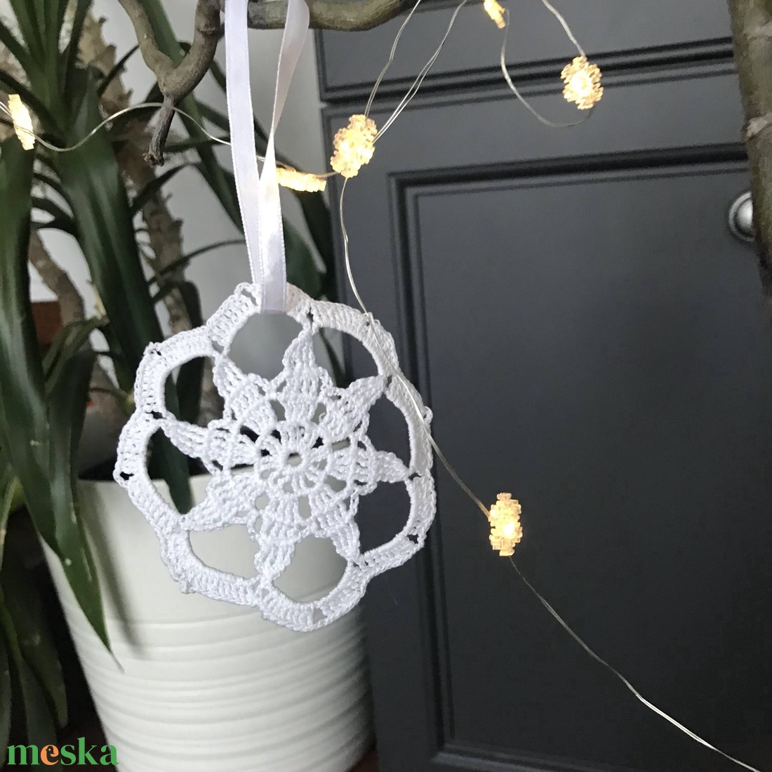  Karácsonyi dísz fehér csillag - karácsony - karácsonyi lakásdekoráció - karácsonyfadíszek - Meska.hu