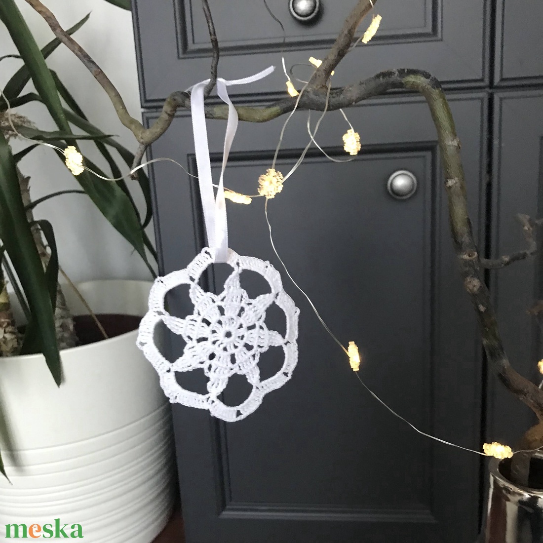  Karácsonyi dísz fehér csillag - karácsony - karácsonyi lakásdekoráció - karácsonyfadíszek - Meska.hu