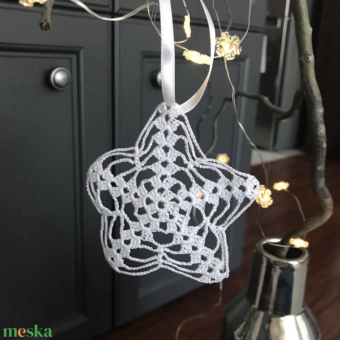  Karácsonyi dísz fehér csillag - karácsony - karácsonyi lakásdekoráció - karácsonyfadíszek - Meska.hu