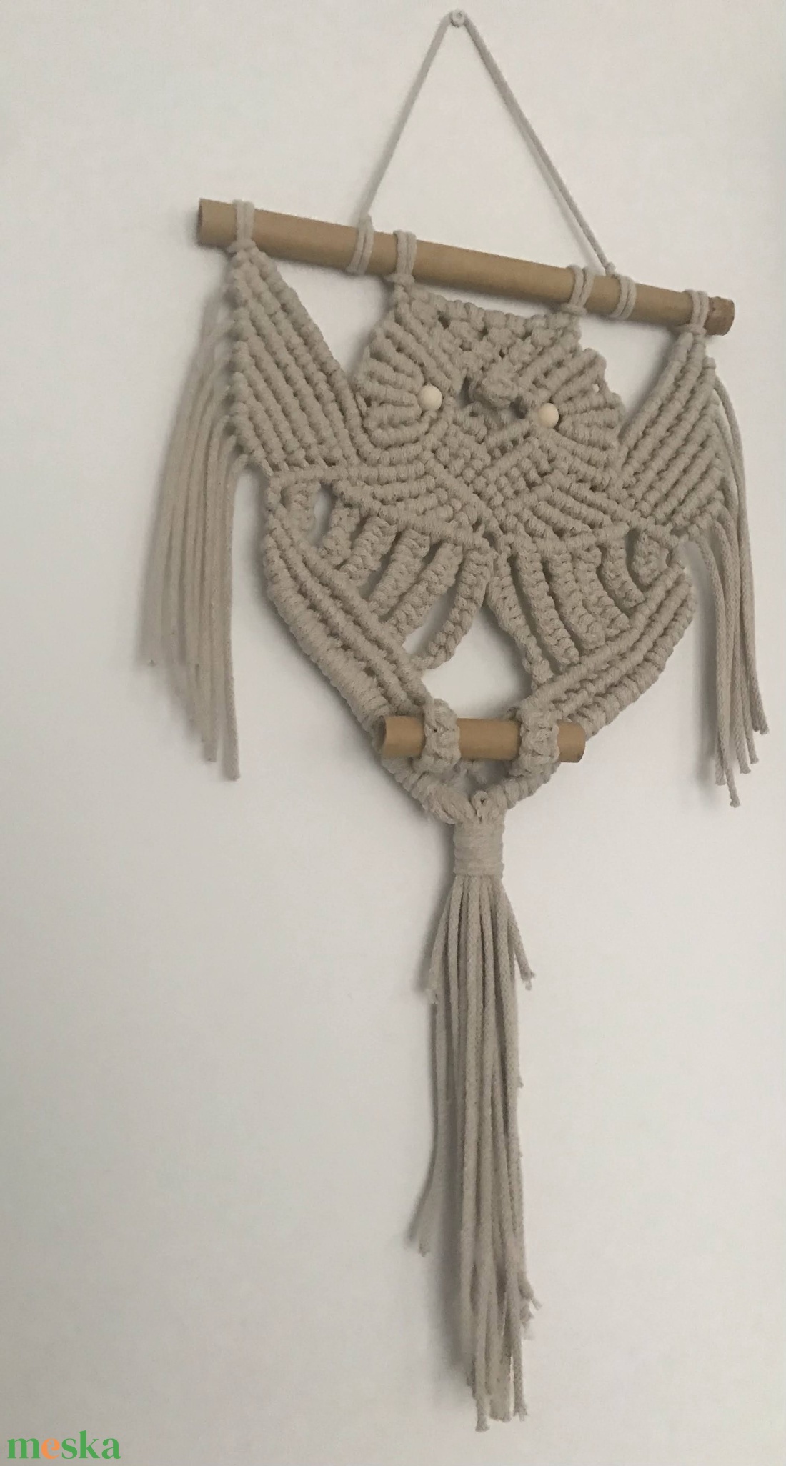 Falidísz, makramé, világosbarna - otthon & életmód - dekoráció - fali és függő dekoráció - falra akasztható dekor - Meska.hu