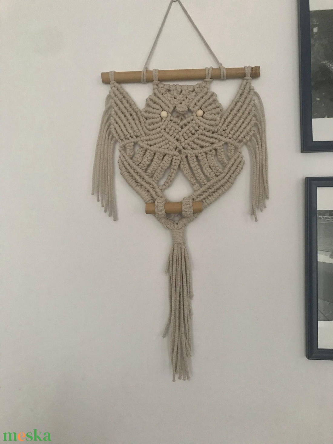 Falidísz, makramé, világosbarna - otthon & életmód - dekoráció - fali és függő dekoráció - falra akasztható dekor - Meska.hu