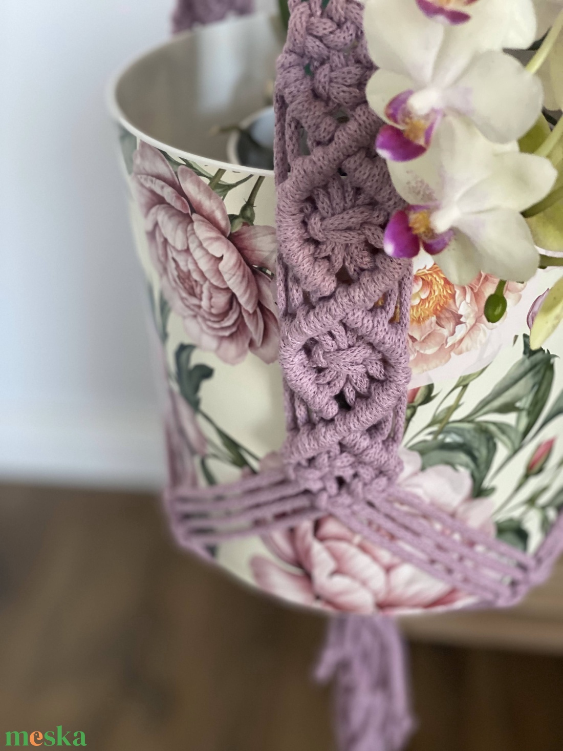 Virágtartó, makramé, lia - otthon & életmód - virágdekoráció - virágtartó - függő virágtartó - Meska.hu