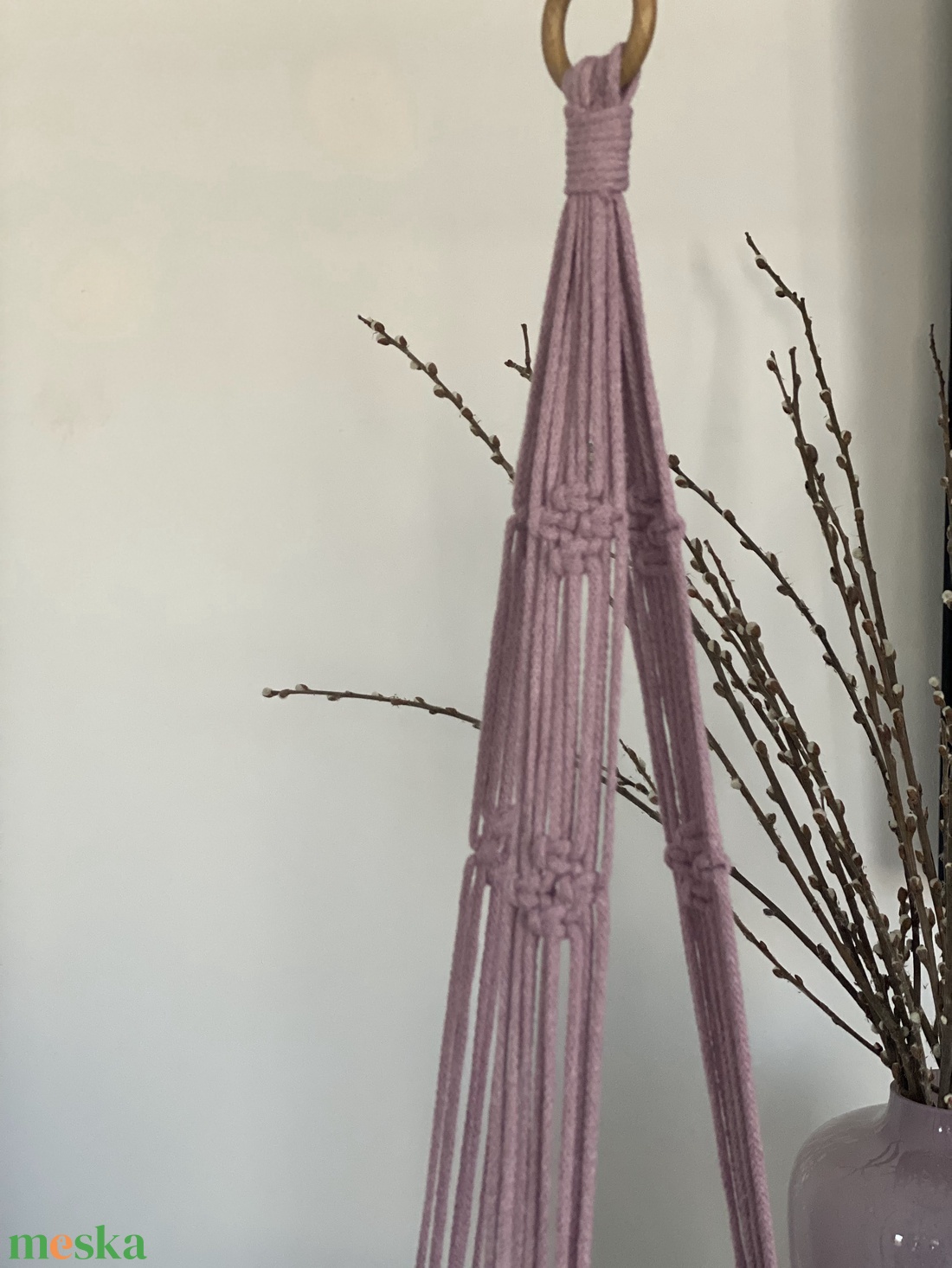 Virágtartó, makramé, lia - otthon & életmód - virágdekoráció - virágtartó - függő virágtartó - Meska.hu