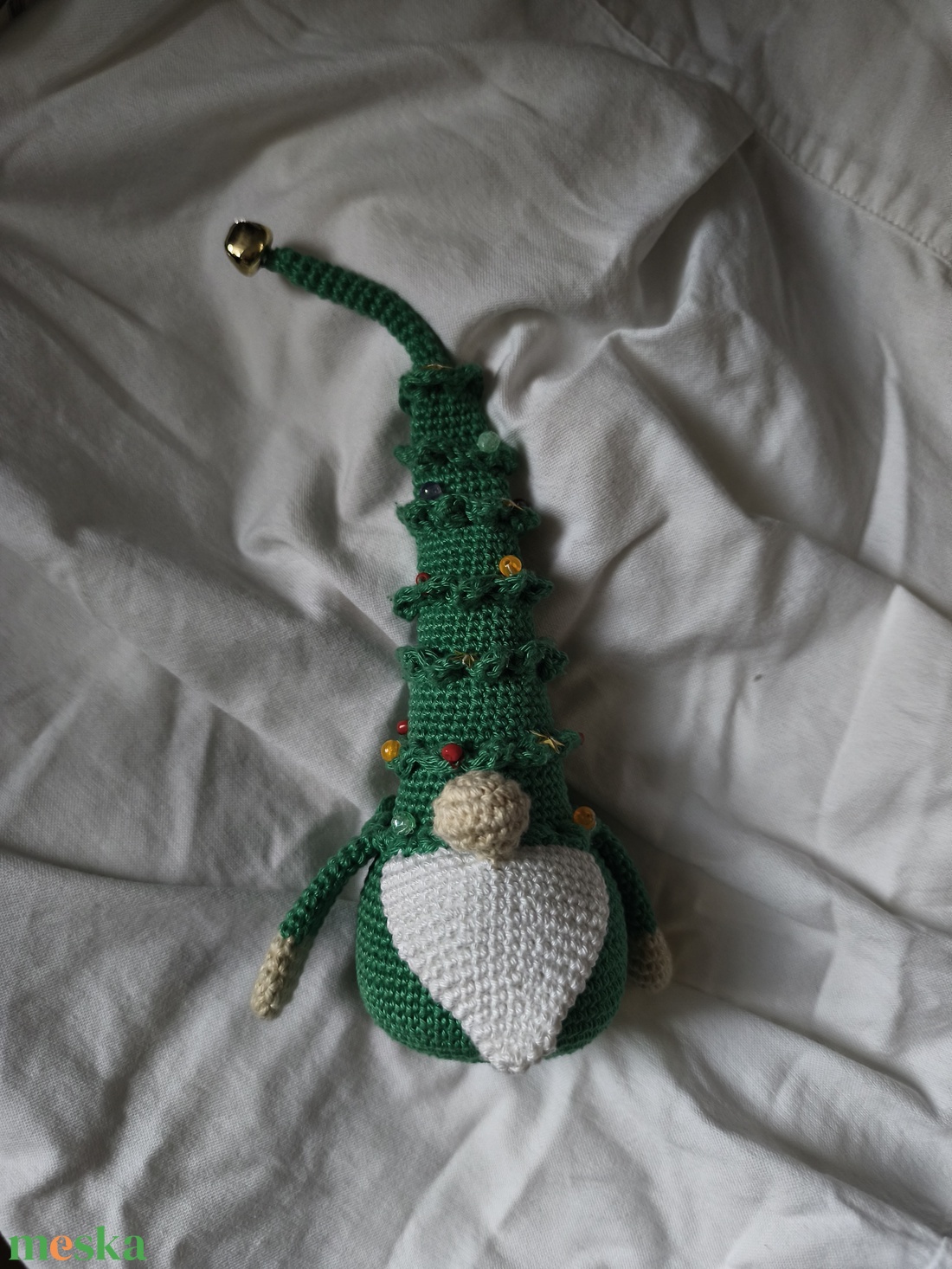 Karácsonyi csilingelős manó - karácsony - karácsonyi lakásdekoráció - karácsonyfa, grincsfa - Meska.hu