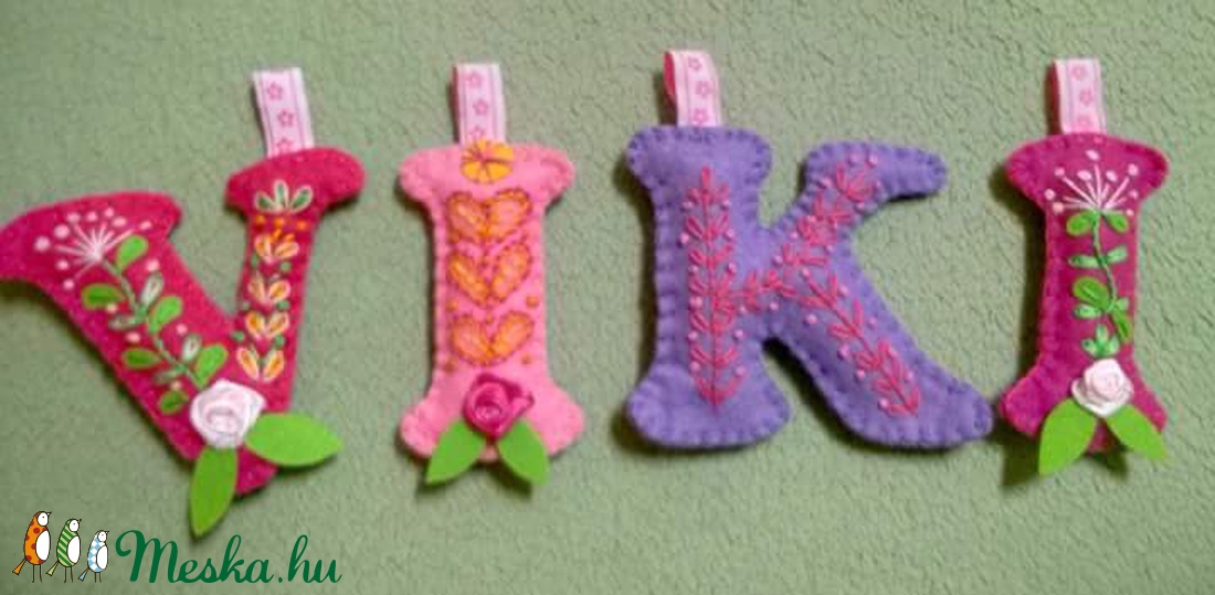 Név filcből - otthon & életmód - dekoráció - Meska.hu