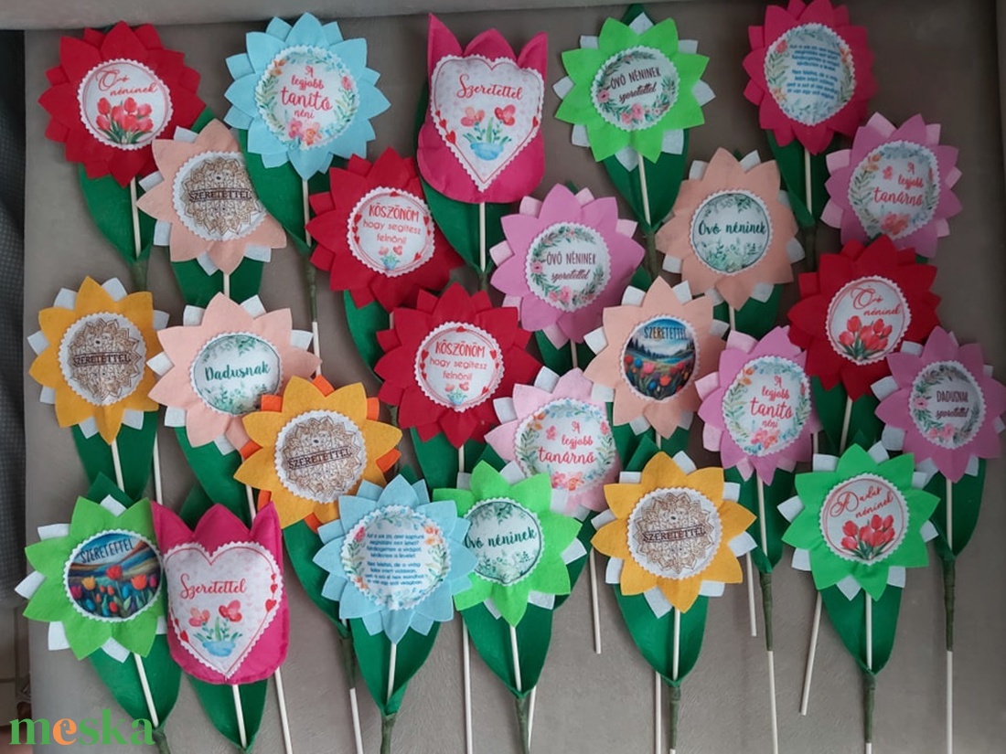 Pedagógusnapra filc virágok -  - Meska.hu