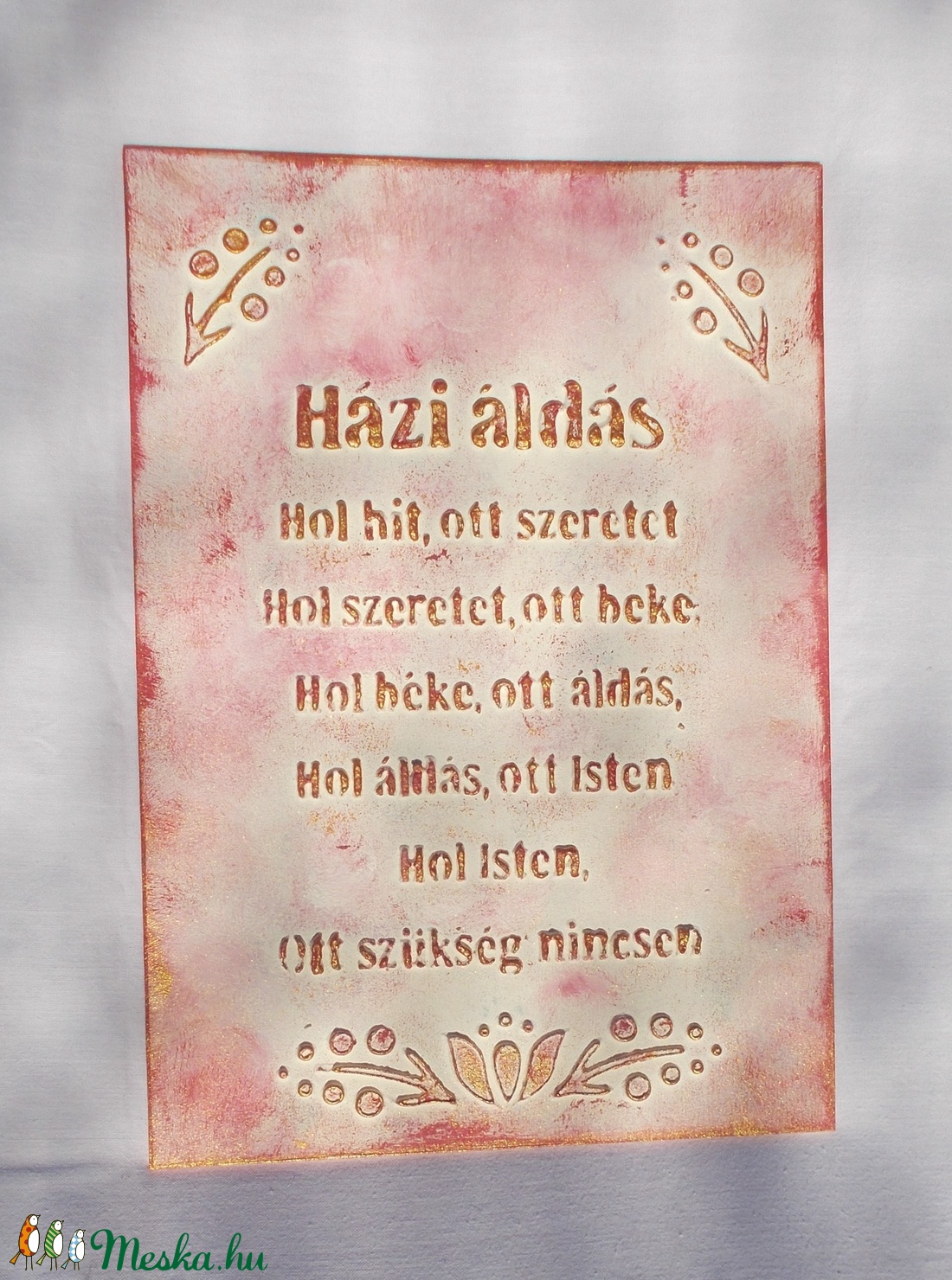 Házi áldás - síkból kiemelkedő betűkkel és mintával - otthon & életmód - vallás - házi áldás - Meska.hu