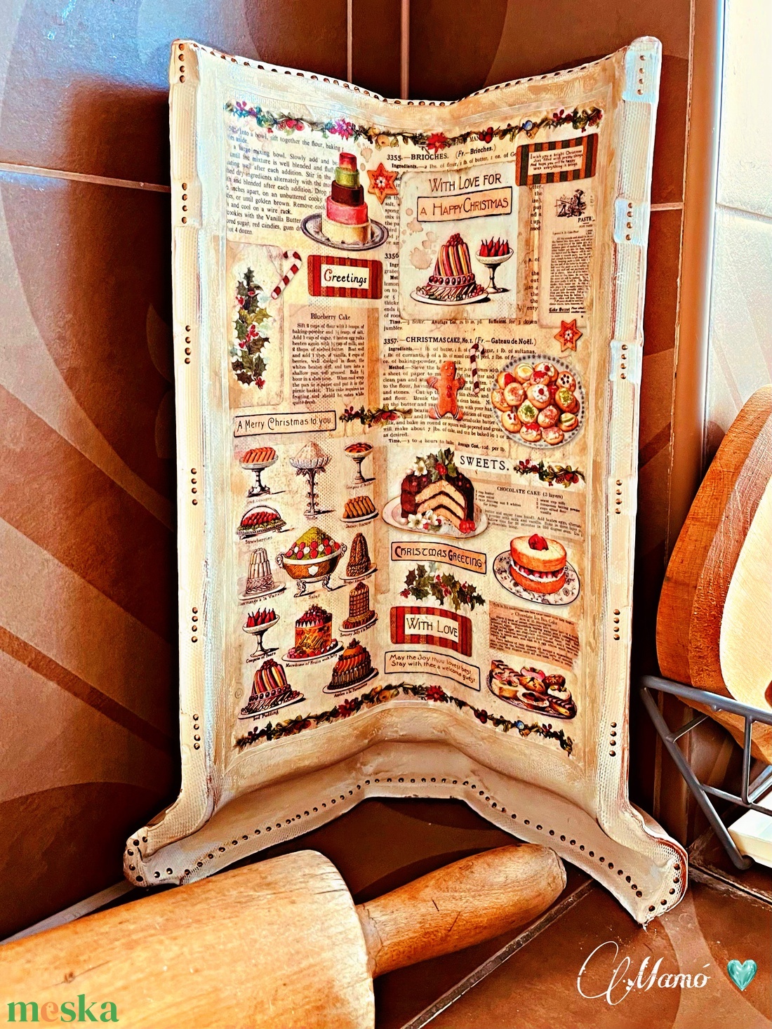 Karácsonyi cserép dekoráció - karácsony - karácsonyi lakásdekoráció - karácsonyi lakásdíszek - Meska.hu