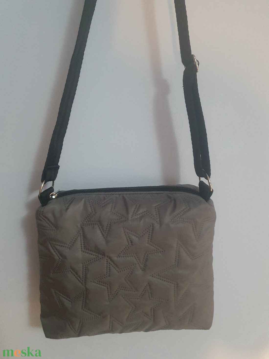 Szürke csillagos táska - táska & tok - kézitáska & válltáska - vállon átvethető táska - Meska.hu