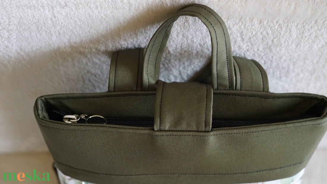 Hátizsák keki-levél mintás - táska & tok - hátizsák - hátizsák - Meska.hu