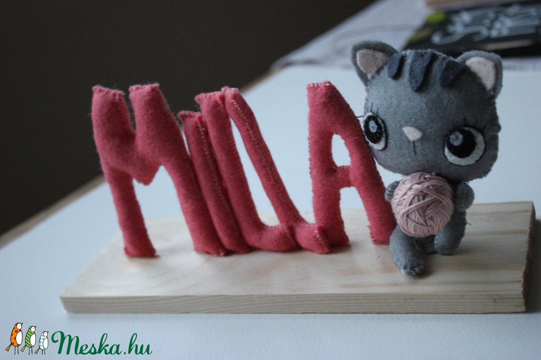 NÉVTÁBLA cicás - otthon & életmód - babaszoba, gyerekszoba - babaszoba, gyerekszoba - Meska.hu