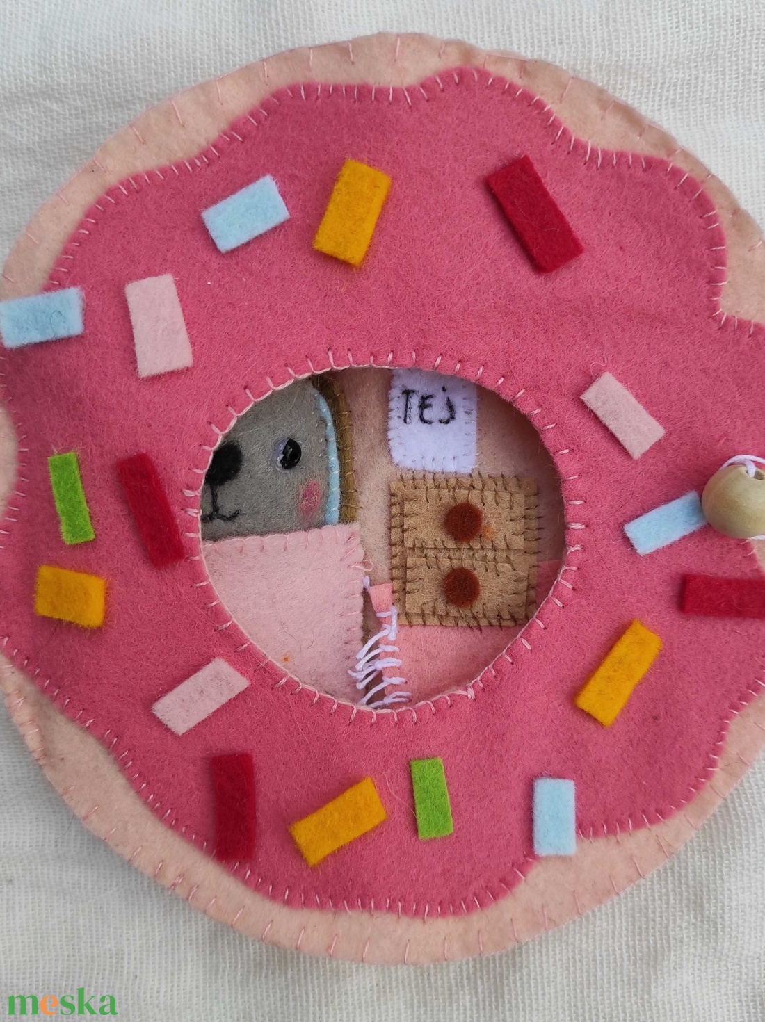 CSENDESKÖNYV, cicababa fánk ház, fánk, cica, baba, kislány, játék, mancsicsi, babaház - játék & sport - készségfejlesztő és logikai játék - készségfejlesztő és logikai játék - Meska.hu