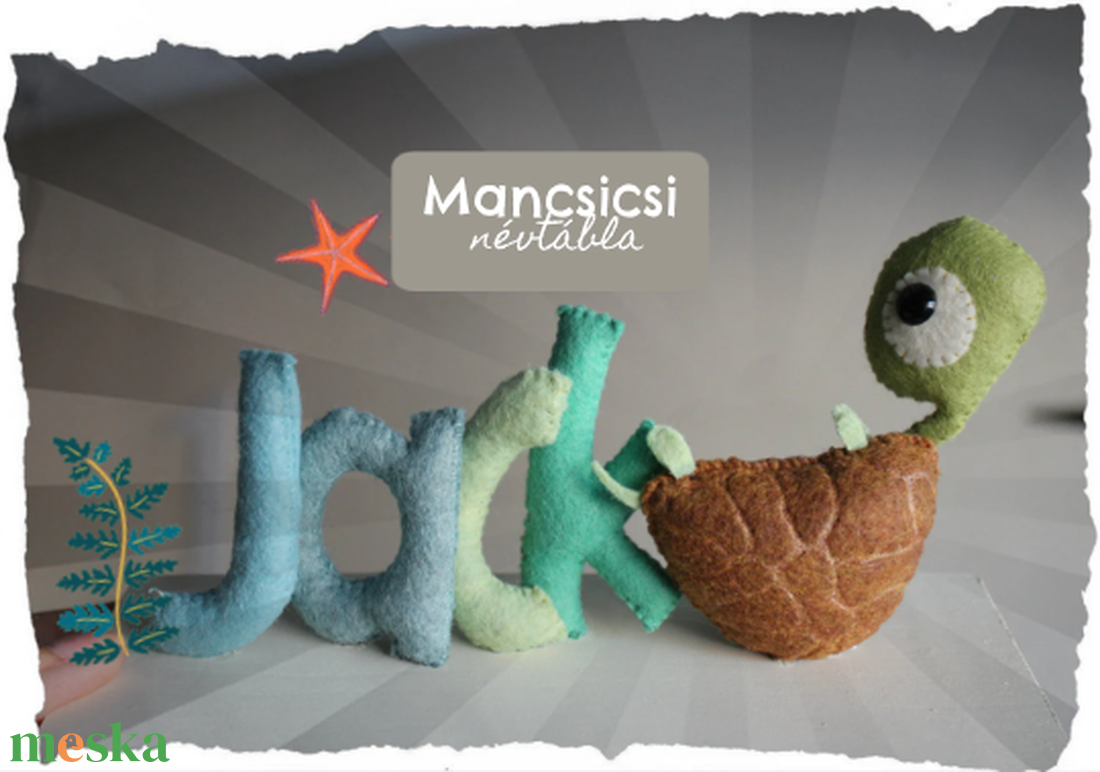 NÉVTÁBLA, teknős, kopogtató, gyerekszoba, tenger, fiúszoba - otthon & életmód - babaszoba, gyerekszoba - babaszoba, gyerekszoba - Meska.hu