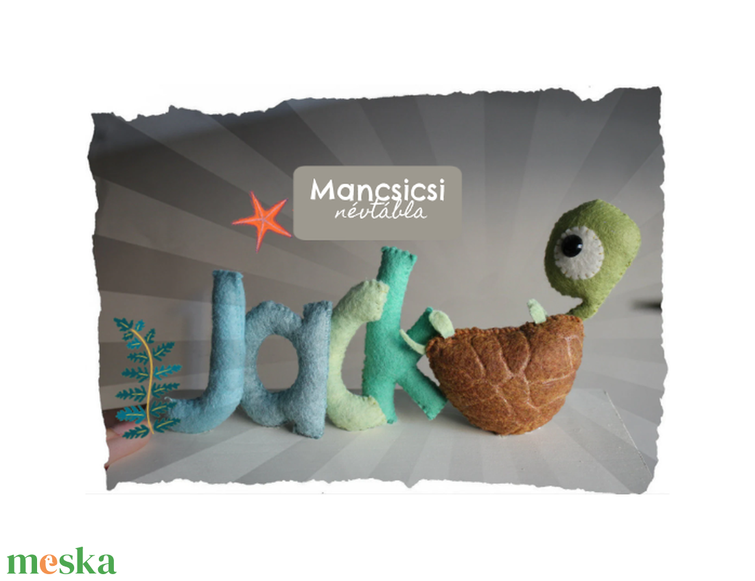 NÉVTÁBLA, teknős, kopogtató, gyerekszoba, tenger, fiúszoba - otthon & életmód - babaszoba, gyerekszoba - babaszoba, gyerekszoba - Meska.hu