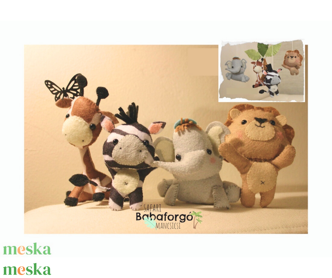 Kiságyforgó szafari állatokkal, zsiráf, elefánt, oroszlán, zebra - játék & sport - babalátogató ajándékcsomag - Meska.hu Kiságyforgó szafari állatokkal, zsiráf, elefánt, oroszlán, zebra - játék & sport - babalátogató ajándékcsomag - Meska.hu