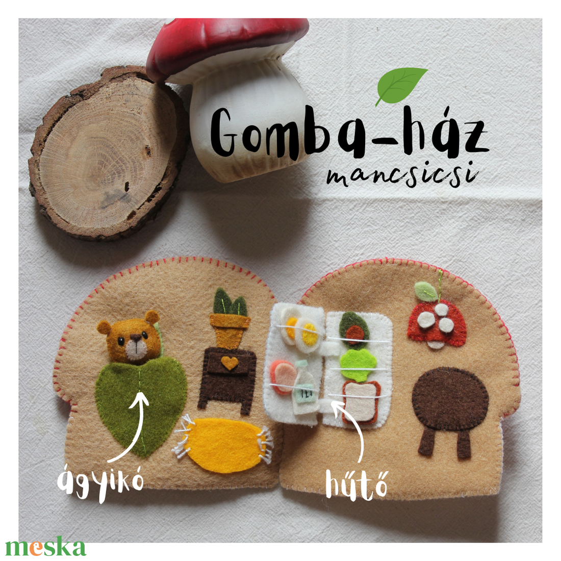 Csendeskönyv - Foglalkoztató játék - Montessori -Gombaház - Babaház - Macijáték - Gyerekjáték - Maci - Gomba - Mancsicsi - játék & sport - textilkönyv & babakönyv - Meska.hu Csendeskönyv - Foglalkoztató játék - Montessori -Gombaház - Babaház - Macijáték - Gyerekjáték - Maci - Gomba - Mancsicsi - játék & sport - textilkönyv & babakönyv - Meska.hu