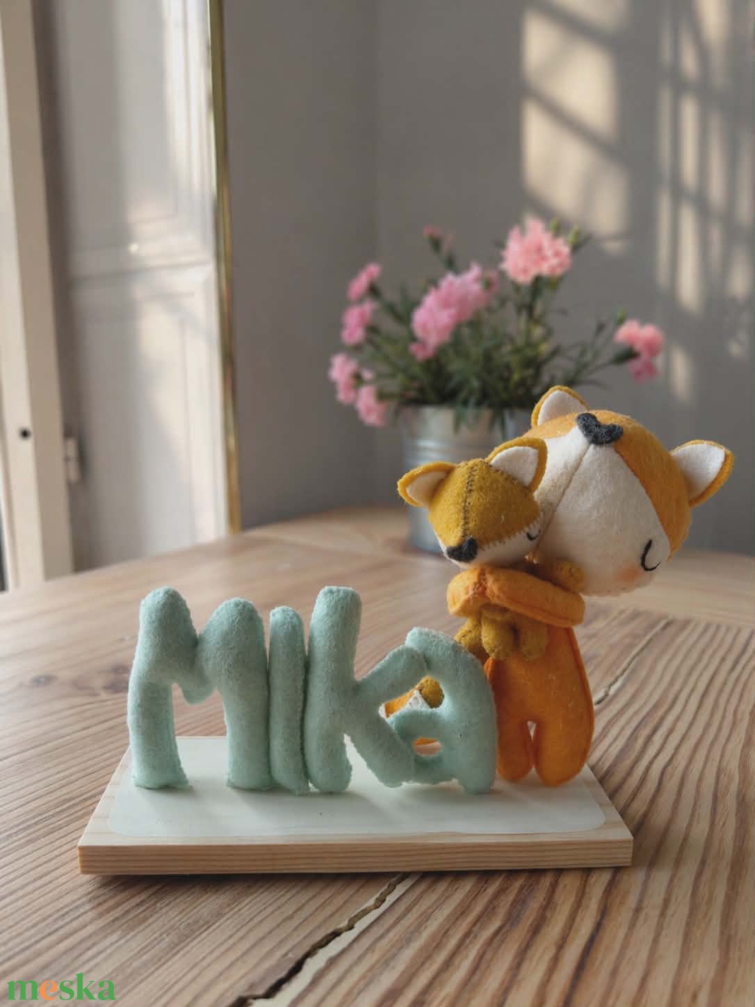 Rókás névtábla - kézműves magyar termék - egyedi ajándék - névreszóló - baba - mama - babaszoba dekoráció - baba névtábla - Meska.hu