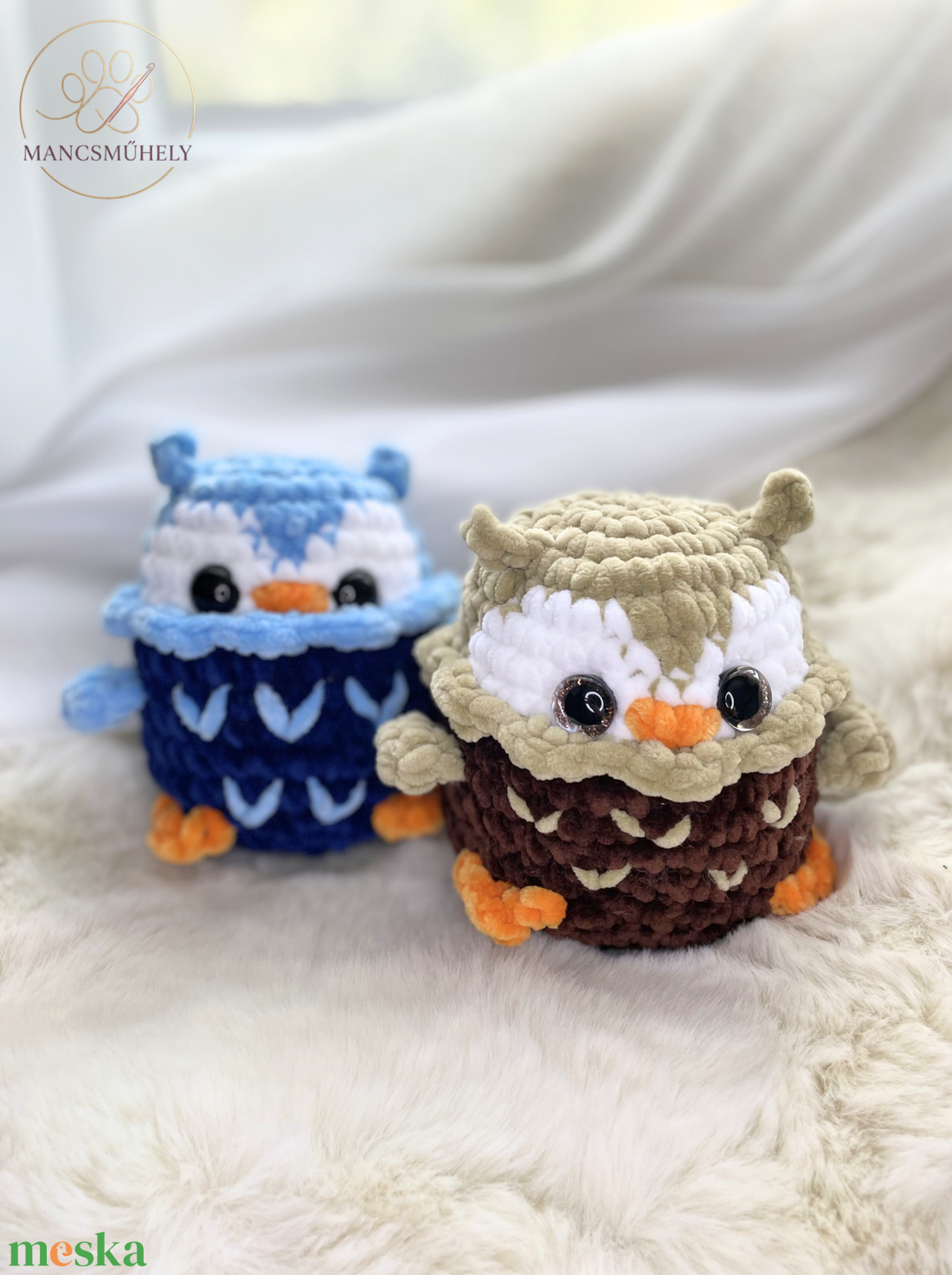 Horgolt mini Baglyok - játék & sport - plüssállat & játékfigura - bagoly - Meska.hu