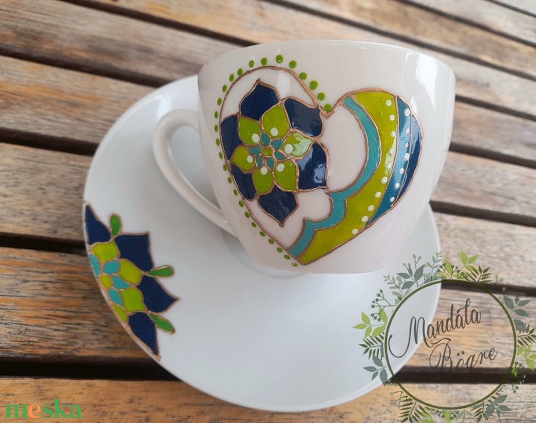 SZÍV mandala csésze kistányérral ,Mandala csésze - otthon & életmód - konyhafelszerelés, tálalás - tálalás - teás- és kávés pohár, készlet - Meska.hu SZÍV mandala csésze kistányérral ,Mandala csésze - otthon & életmód - konyhafelszerelés, tálalás - tálalás - teás- és kávés pohár, készlet - Meska.hu